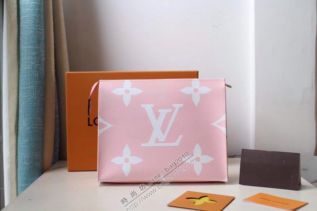 lv收納袋包 M67692 TOILET POUCH XL盥洗袋 超大Monogram花朵圖案 lv女手包  lvqb1202